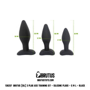 Brutus - Butt Plug Set - Silicone Anal Plugs - 3 pieces - Ass Plug Training Kit 3 Pcs. - Erotiekvoordeel.nl