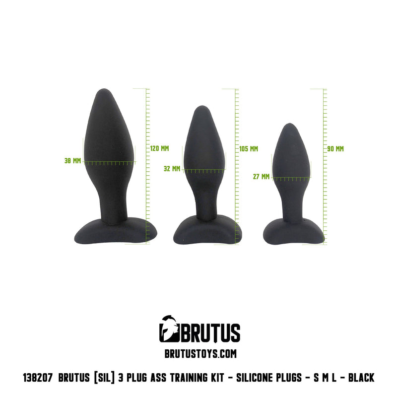 Brutus - Butt Plug Set - Silicone Anal Plugs - 3 pieces - Ass Plug Training Kit 3 Pcs. - Erotiekvoordeel.nl