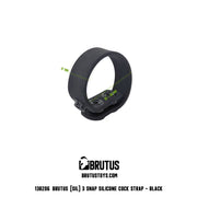 Brutus - Cockring - Siliconen Cock Strap - Zwart - 3 Snap Silicone Cock Strap-Erotiekvoordeel.nl