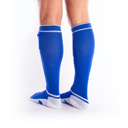 Brutus - Calcetines de fútbol Gas Mask Party con bolsillo - Azul/Blanco-Erotiekvoordeel.nl