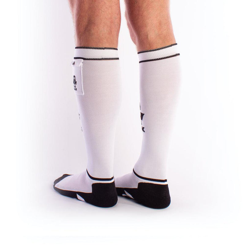 Brutus - Gas Mask Party Soccer Socks with Pouch - White/Black-Erotiekvoordeel.nl
