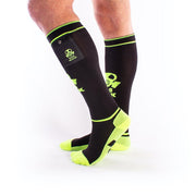Brutus - Gas Mask Party Soccer Socks with Pouch - Black/Neon-Erotiekvoordeel.nl