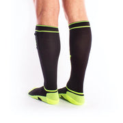 Brutus - Gas Mask Party Soccer Socks with Pouch - Black/Neon-Erotiekvoordeel.nl