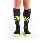 Brutus - Gas Mask Party Soccer Socks with Pouch - Black/Neon-Erotiekvoordeel.nl
