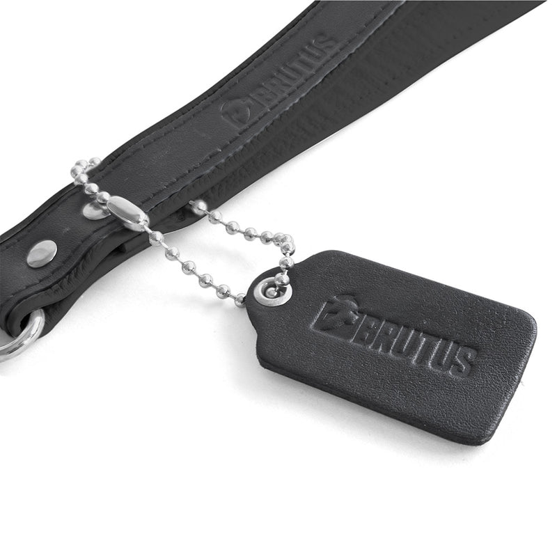 Brutus - Laisse de bondage courte en cuir - Noir-Erotiekvoordeel.nl