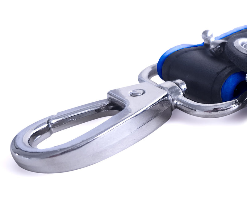 Brutus - Krótka Skórzana Smycz Do Bondage - Czarna/niebieska - Erotiekvoordeel.nl