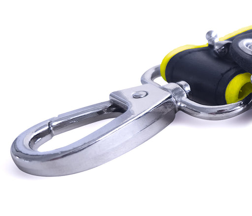 Brutus - Guinzaglio corto in pelle per bondage - Nero/Giallo-Erotiekvoordeel.nl