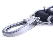 Brutus - Laisse de bondage courte en cuir - Noir/Blanc - Erotiekvoordeel.nl