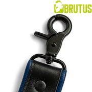 Brutus - Lederen Beenharnas - Verstelbaar- Zwart/Blauw-Erotiekvoordeel.nl