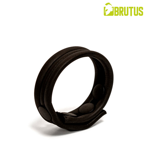 Brutus - Cockstrap in neoprene - Regolabile con bottoni a pressione - Nero-Erotiekvoordeel.nl