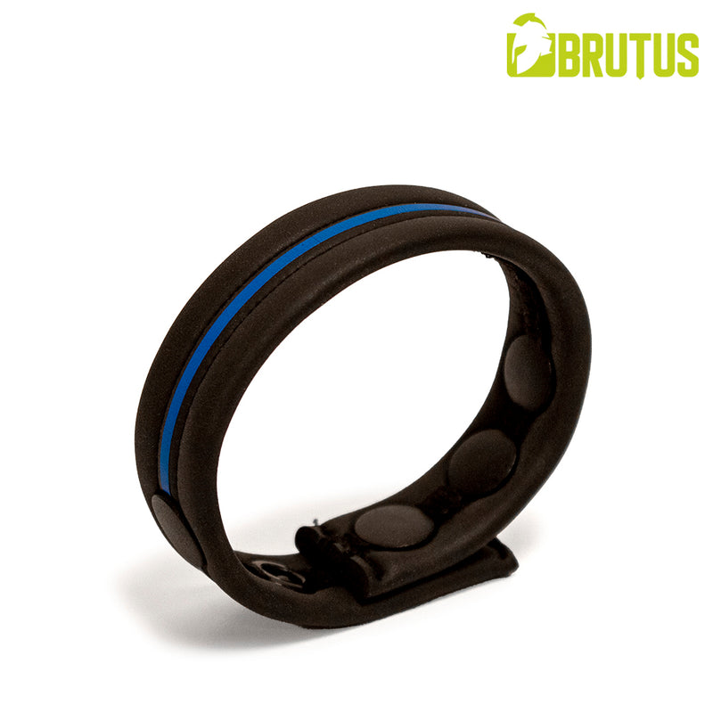 Brutus - Neopren-Cockstrap - Verstellbar mit Druckknöpfen - Schwarz/Blau-Erotiekvoordeel.nl