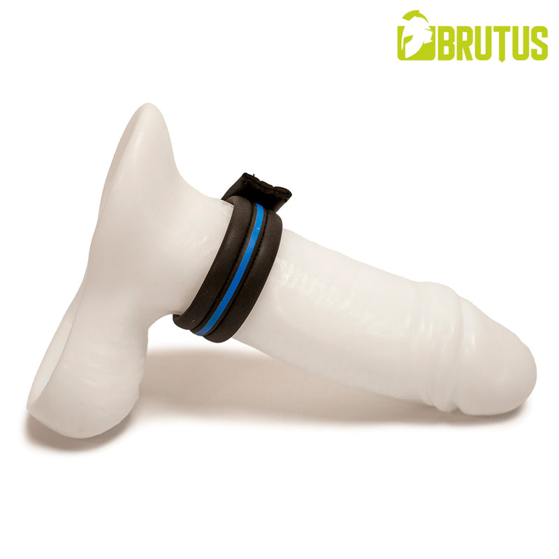 Brutus - Neopren-Cockstrap - Verstellbar mit Druckknöpfen - Schwarz/Blau - Erotiekvoordeel.nl
