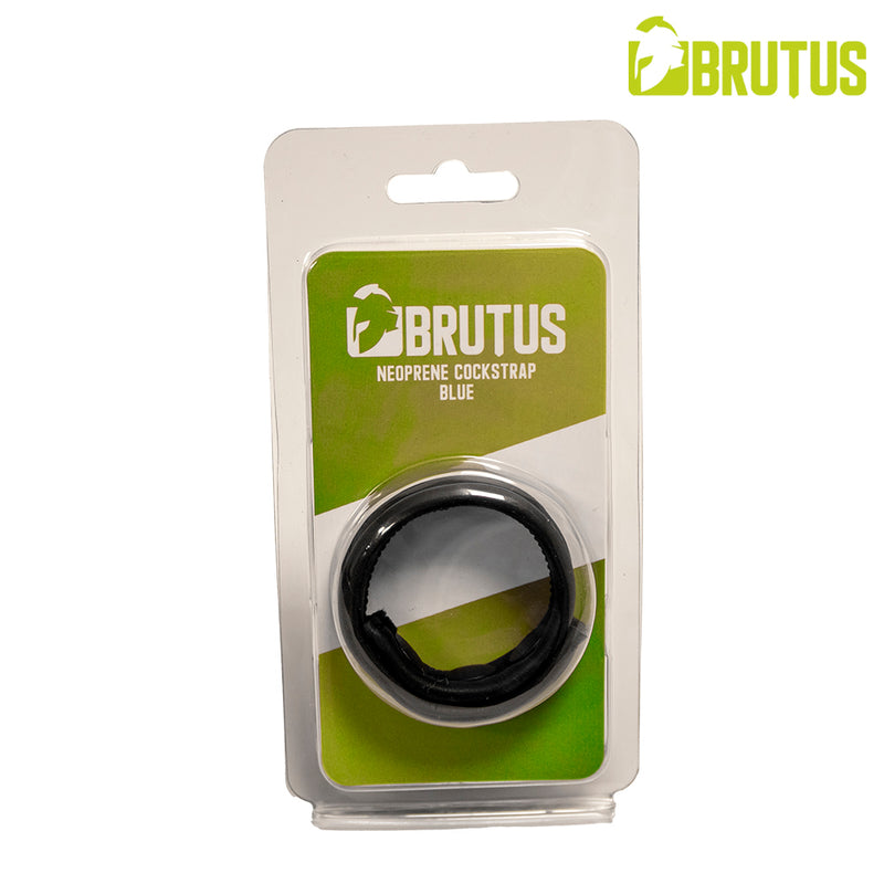 Brutus - Neopren-Cockstrap - Verstellbar mit Druckknöpfen - Schwarz/Blau - Erotiekvoordeel.nl