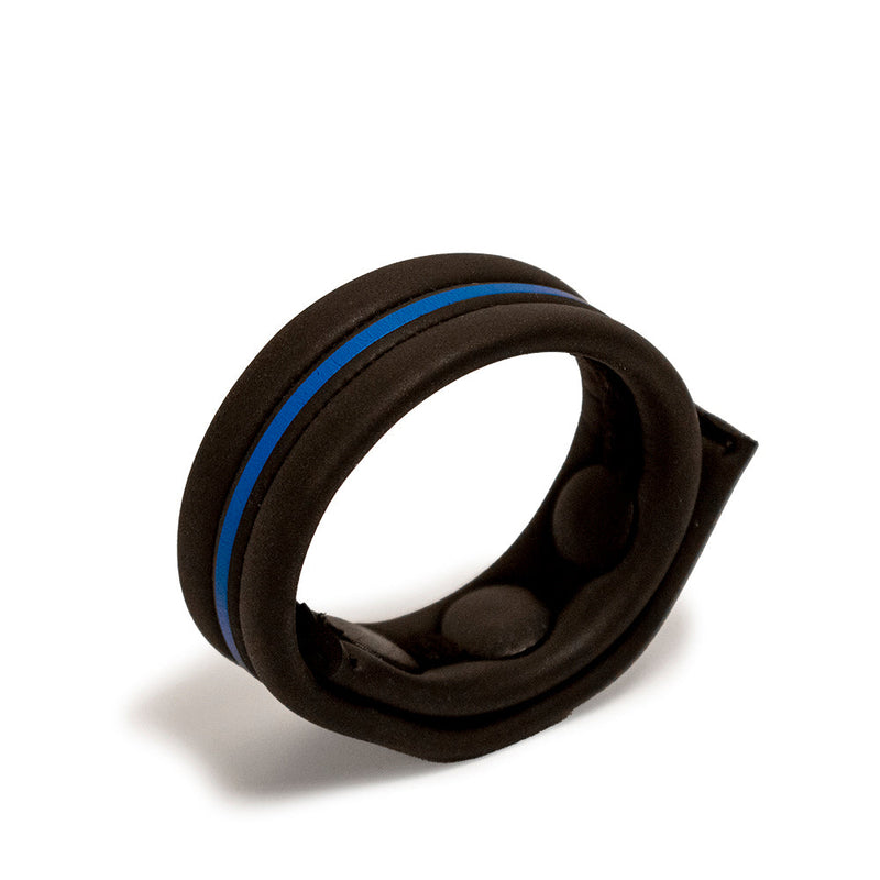 Brutus - Neopren-Cockstrap - Verstellbar mit Druckknöpfen - Schwarz/Blau-Erotiekvoordeel.nl