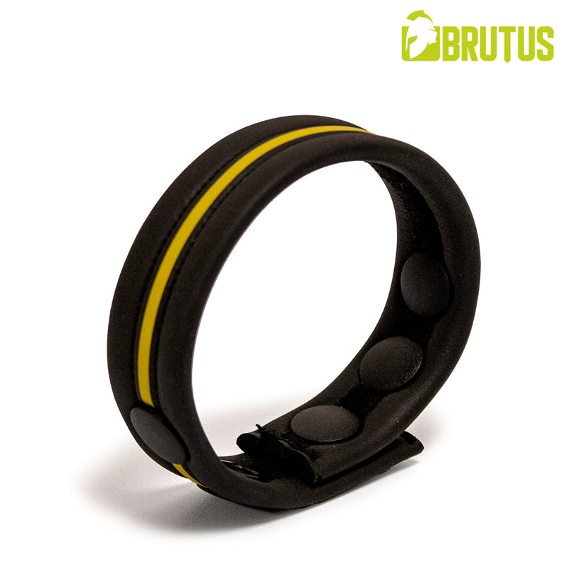 Brutus - Neopren-Cockstrap - Verstellbar mit Druckknöpfen - Schwarz/Gelb - Erotiekvoordeel.nl