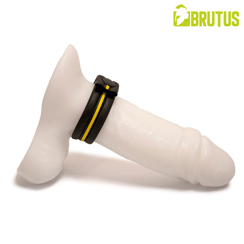 Brutus - Neopren-Cockstrap - Verstellbar mit Druckknöpfen - Schwarz/Gelb - Erotiekvoordeel.nl