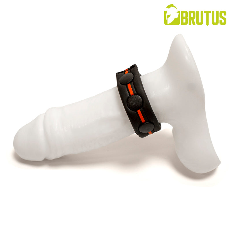 Brutus - Neopren-Cockstrap - Verstellbar mit Druckknöpfen - Schwarz/Rot - Erotiekvoordeel.nl