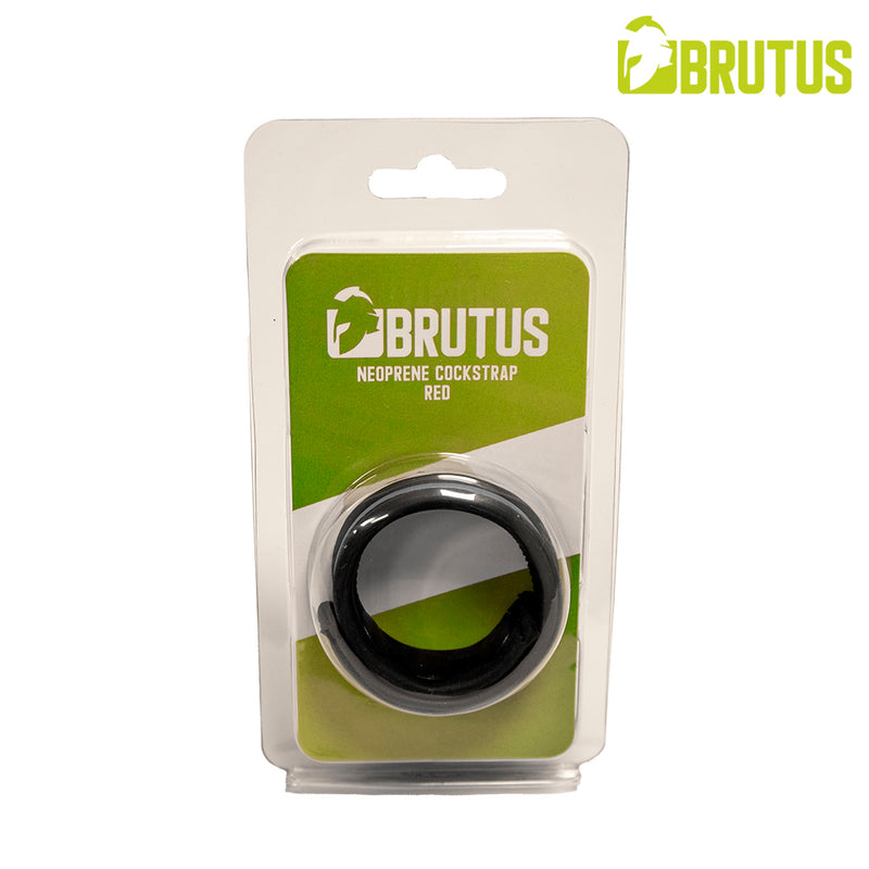 Brutus - Neopren-Cockstrap - Verstellbar mit Druckknöpfen - Schwarz/Rot - Erotiekvoordeel.nl