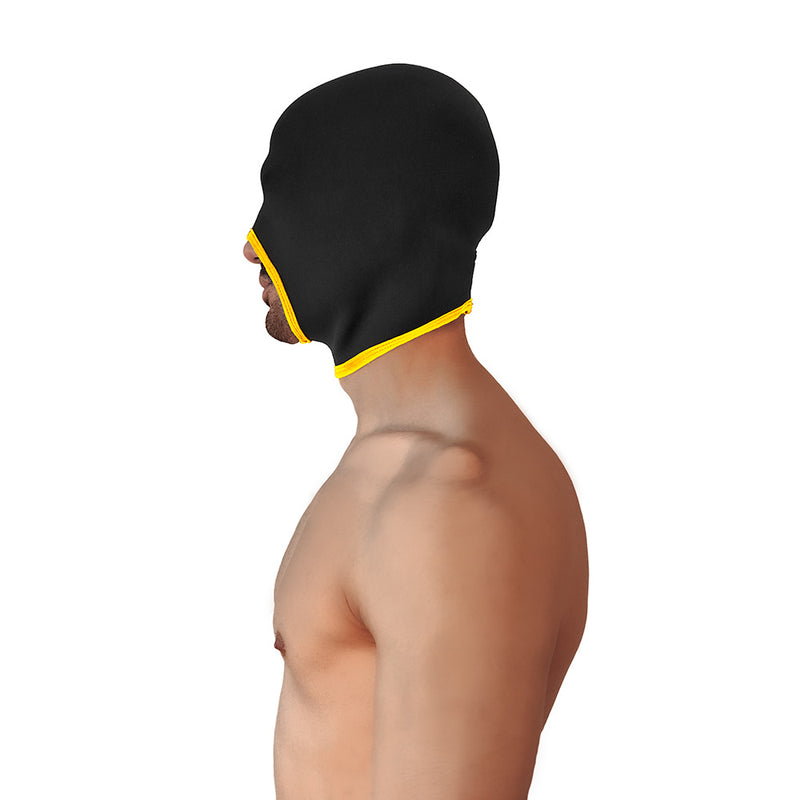 Brutus - Neoprene Blind Face Fucker Hood - No Eye Holes - Black/Yellow-Erotiekvoordeel.nl