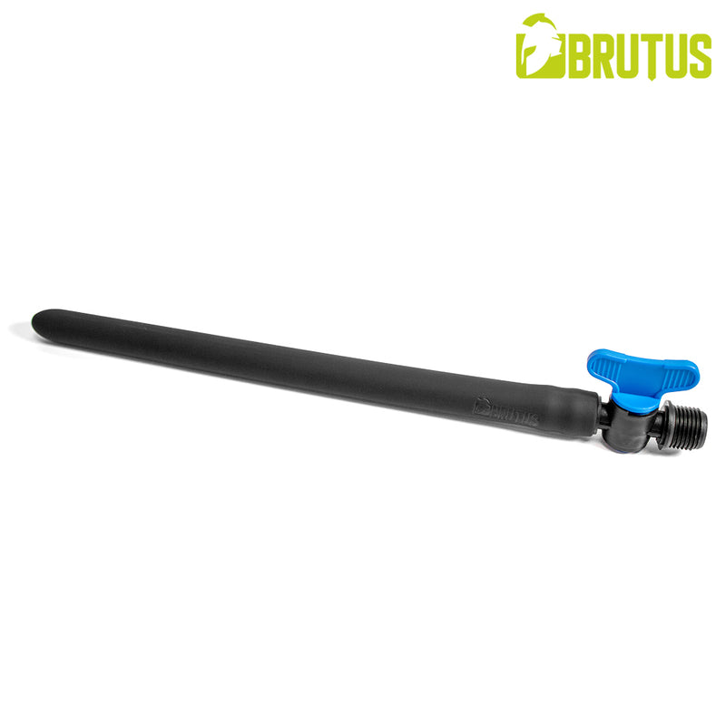 Brutus - Ducha anal de silicona con válvula de cierre - Negro-Erotiekvoordeel.nl