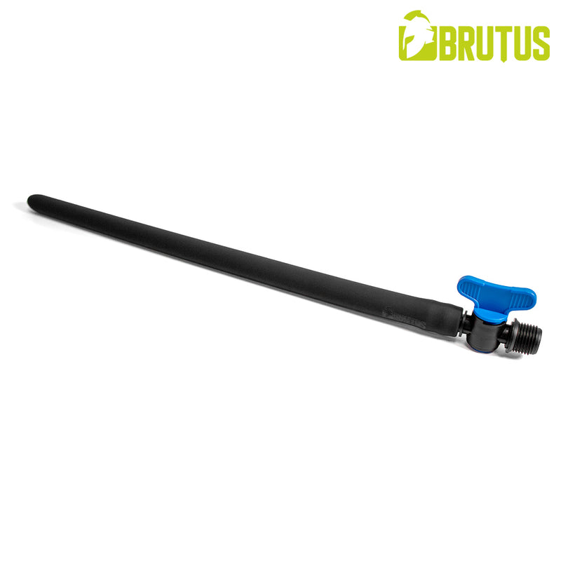 Brutus - Ducha anal de silicona con válvula de cierre - Negro-Erotiekvoordeel.nl