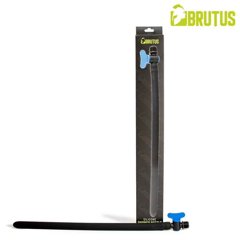Brutus - Ducha anal de silicona con válvula de cierre - Negro - Erotiekvoordeel.nl