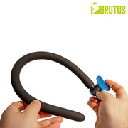 Brutus - Ducha anal de silicona con válvula de cierre - Negro-Erotiekvoordeel.nl