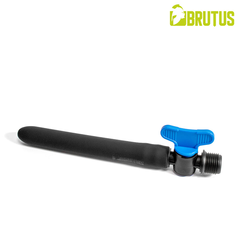 Brutus - Ducha anal de silicona con válvula de cierre - Negro-Erotiekvoordeel.nl