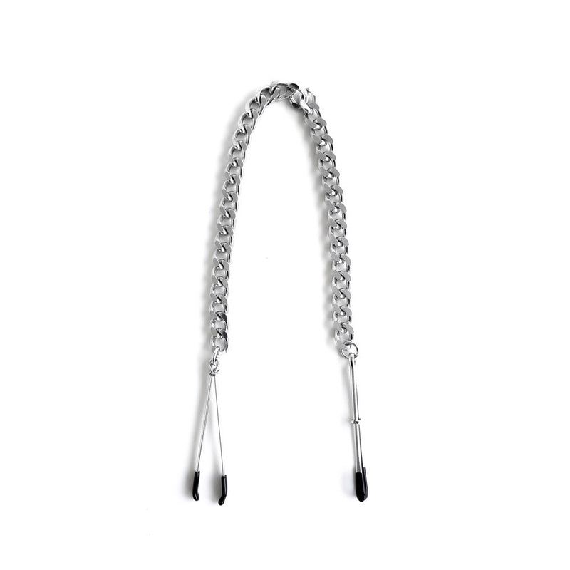 Brutus - Tepelklemmen - Metalen Zilverkleurige Tepelklemmen met Ketting - TWEEZER Nipple Clamps Silver-Erotiekvoordeel.nl