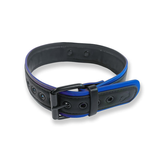 Brutus Vegan Welpenhalsband - Schwarz/Blau - Erotiekvoordeel.nl