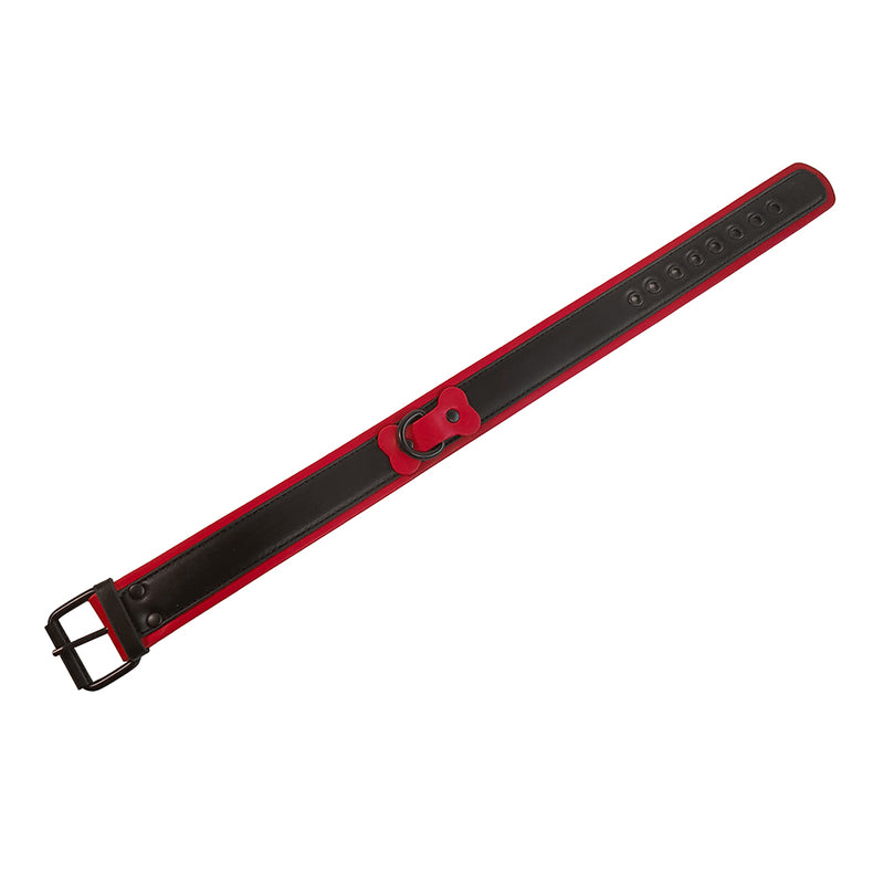 Brutus Vegan Puppy Collar - Czarno-czerwona-Erotiekvoordeel.nl