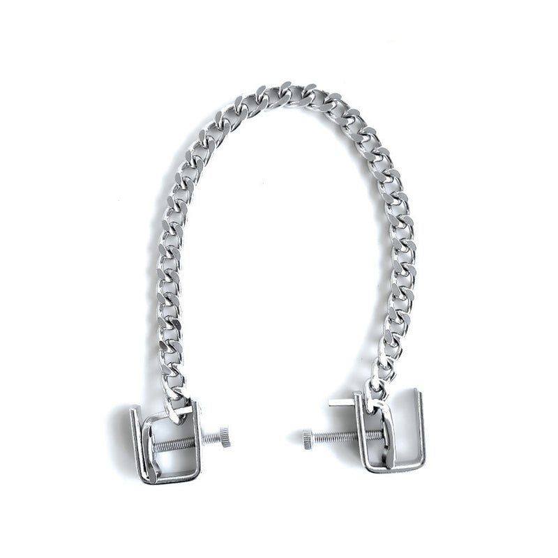 Brutus - Verstelbare Tepelklemmen met Ketting - JACKSCREW-Erotiekvoordeel.nl