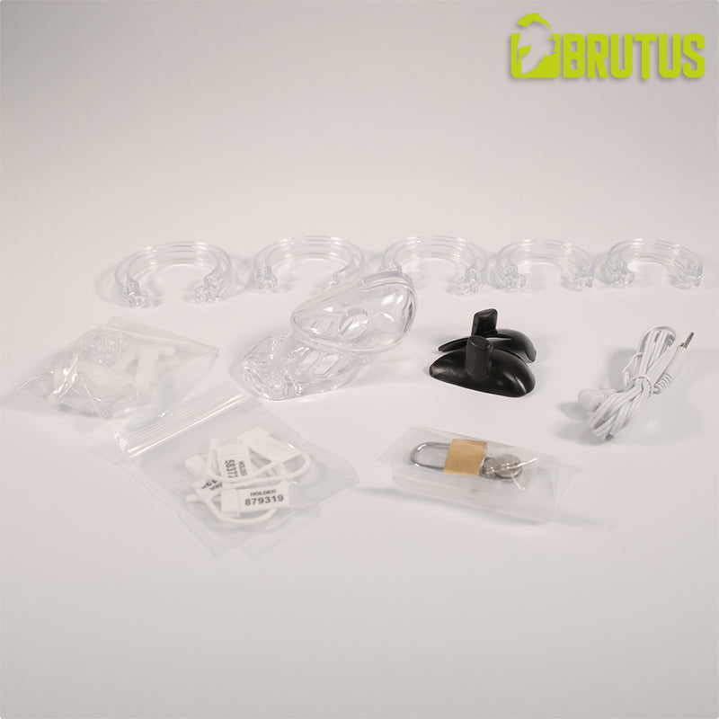 Brutus - Volt - Electro Chastity Cage - Penis Cage - Transparent-Erotiekvoordeel.nl