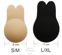 Bunny Plak BH - Strapless Lift Effect - Zelfklevende Borst Lift Beha - Onzichtbaar & Herbruikbaar - Zwart & Huidskleur - 2 paar - maat S/M-Erotiekvoordeel.nl