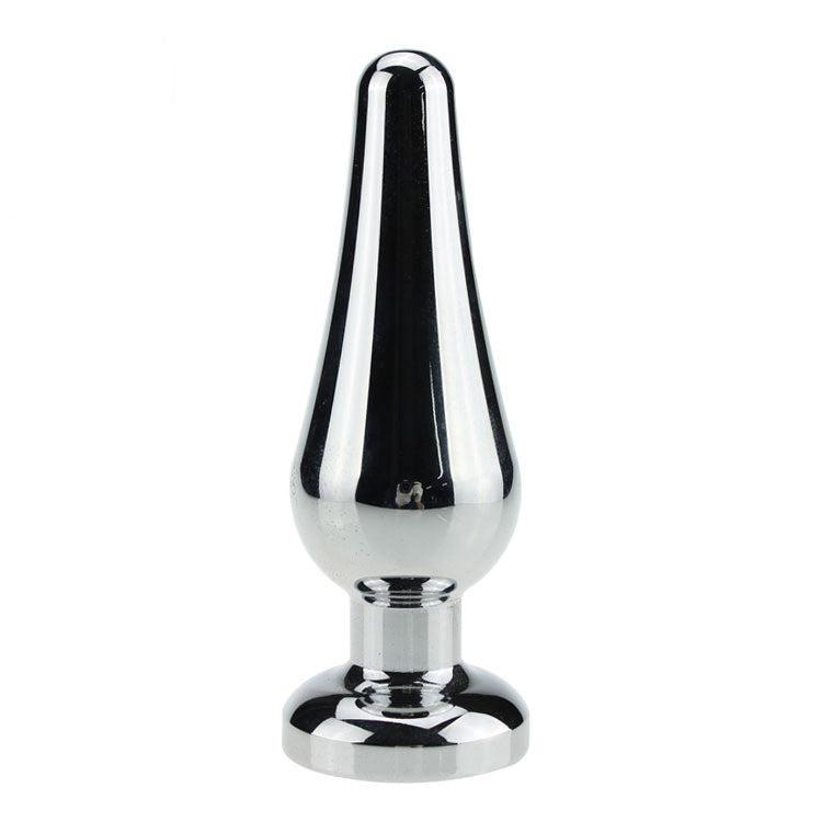 Buttplug Aluminium Met Transparant Kristal - 114 mm x 38 mm-Erotiekvoordeel.nl