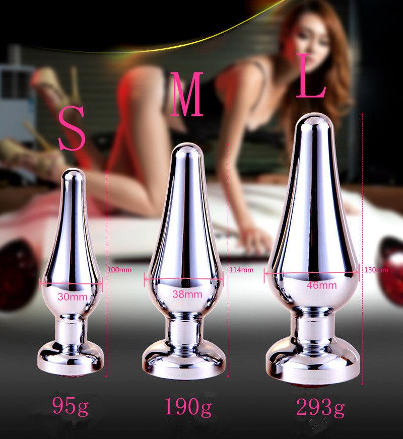 Buttplug Aluminium Met Transparant Kristal - 114 mm x 38 mm-Erotiekvoordeel.nl
