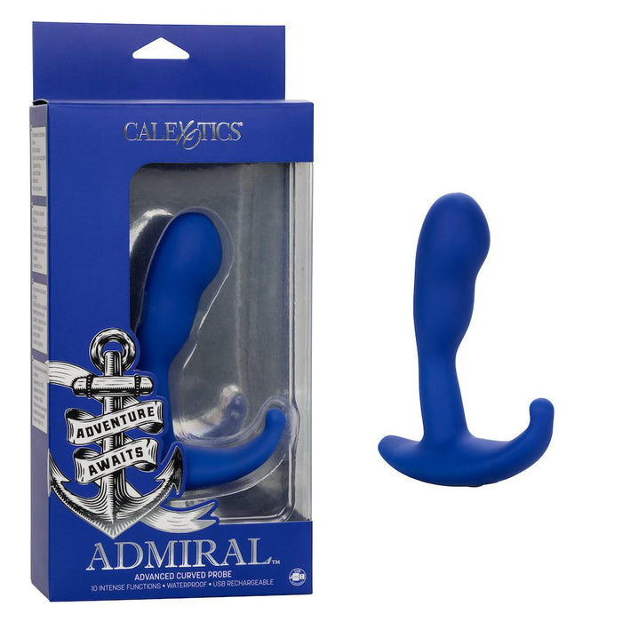 Calexotics - Admiral Advanced Curved Probe - Vibrerende Buttplug - Blauw-Erotiekvoordeel.nl