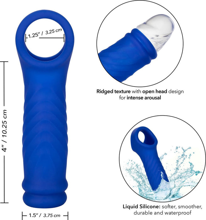 Calexotics - Admiral Liquid Silicone Wave Penis Sleeve - Blauw-Erotiekvoordeel.nl