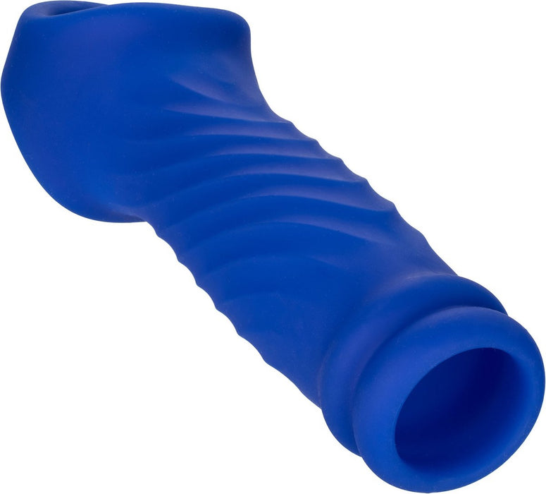 Calexotics - Admiral Liquid Silicone Wave Penis Sleeve - Blauw-Erotiekvoordeel.nl