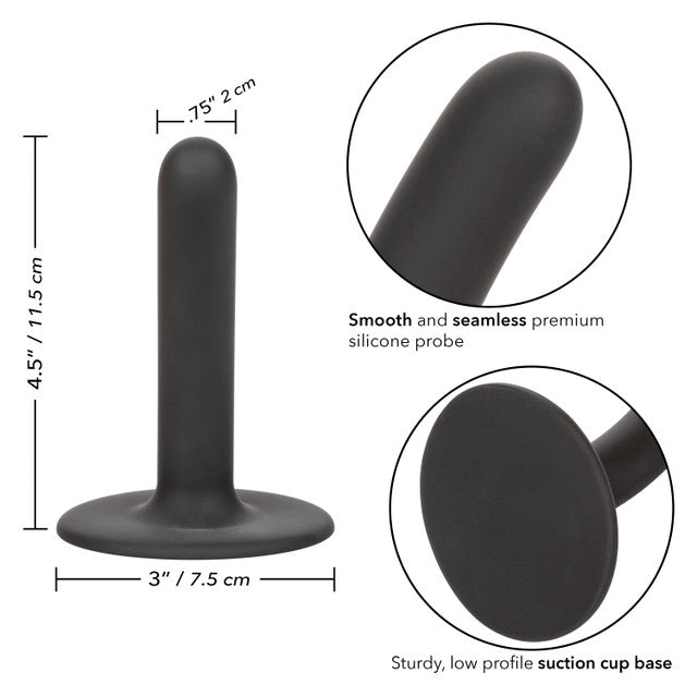 Calexotics - Boundless Slim - Dunne Strap-on Anaal Plug met Zuignap - Siliconen - 11,5 cm - Zwart-Erotiekvoordeel.nl