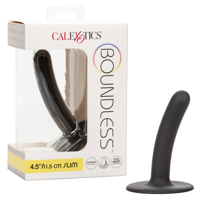 Calexotics - Boundless Slim - Dunne Strap-on Anaal Plug met Zuignap - Siliconen - 11,5 cm - Zwart-Erotiekvoordeel.nl