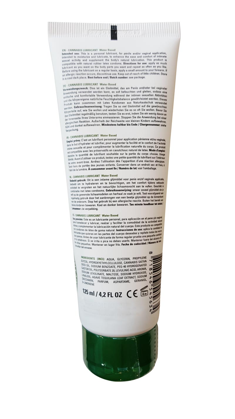 Lubrificante alla cannabis - Lubrificante con olio di canapa idratante - 125 ml - Erotiekvoordeel.nl