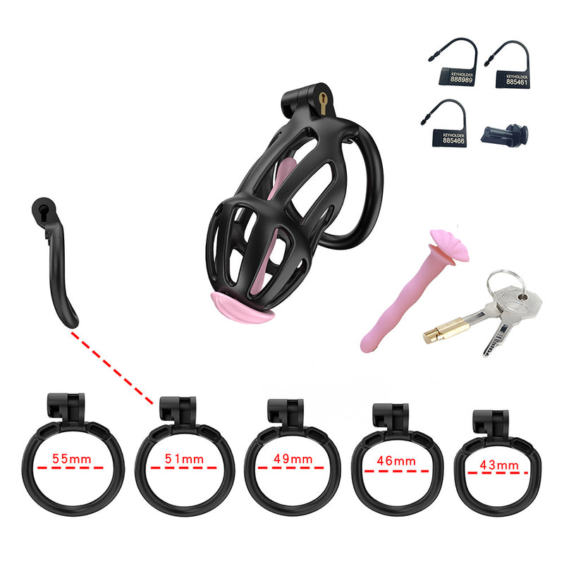 Cellmate - Centurion - Chastity Cage with Penis Plug - Penis Cage - Black - Size 2-Erotiekvoordeel.nl