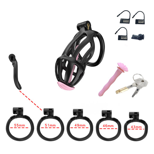 Cellmate - Centurion - Chastity Cage with Penis Plug - Penis Cage - Black - Size 3-Erotiekvoordeel.nl