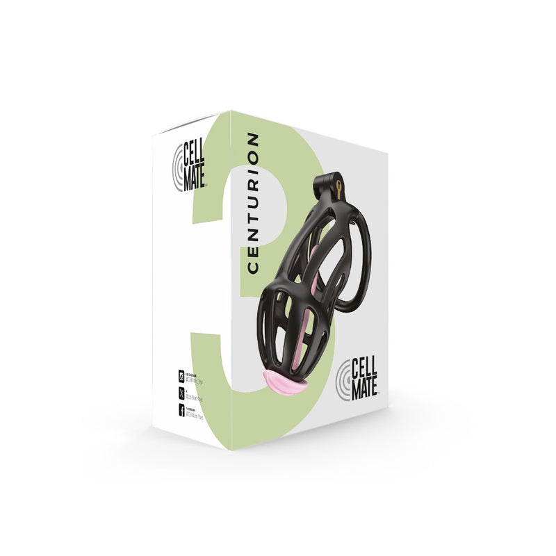 Cellmate - Centurion - Chastity Cage with Penis Plug - Penis Cage - Black - Size 3-Erotiekvoordeel.nl