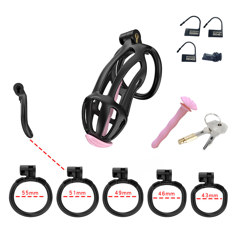 Cellmate - Centurion - Chastity Cage with Penis Plug - Penis Cage - Black - Size 4-Erotiekvoordeel.nl