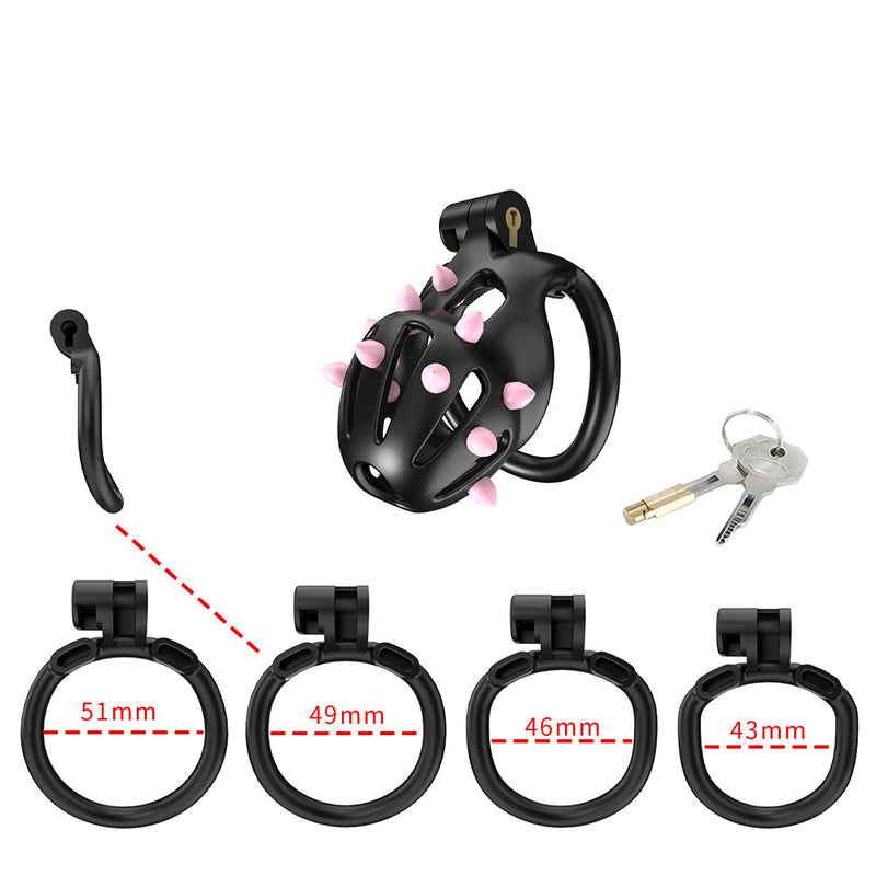 Cellmate - FlexiSpike - Kuisheidskooi - Peniskooi - Met Roze of Zwarte Spikes - Maat 1-Erotiekvoordeel.nl