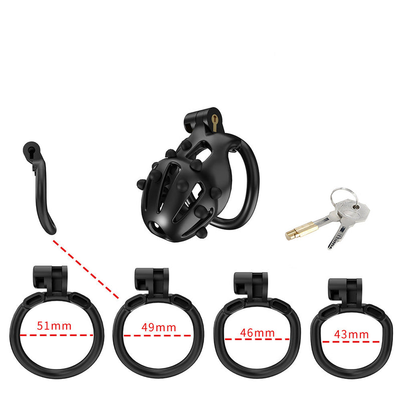 Cellmate - FlexiSpike - Kuisheidskooi - Peniskooi - Met Roze of Zwarte Spikes - Maat 1-Erotiekvoordeel.nl