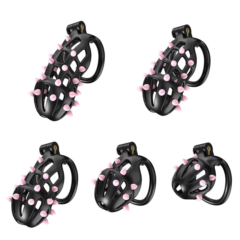 Cellmate - FlexiSpike - Kuisheidskooi - Peniskooi - Met Roze of Zwarte Spikes - Maat 1-Erotiekvoordeel.nl