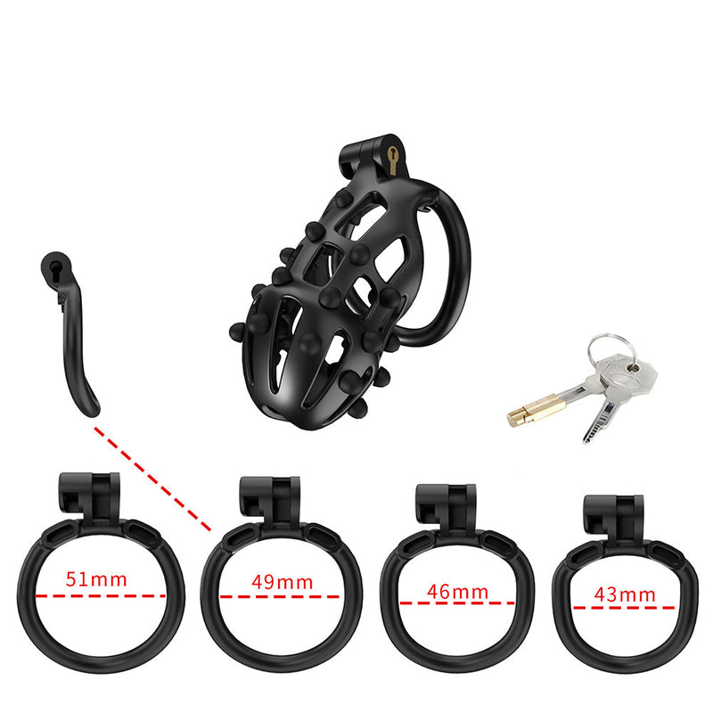 Cellmate - FlexiSpike - Kuisheidskooi - Peniskooi - Met Roze of Zwarte Spikes - Maat 2-Erotiekvoordeel.nl